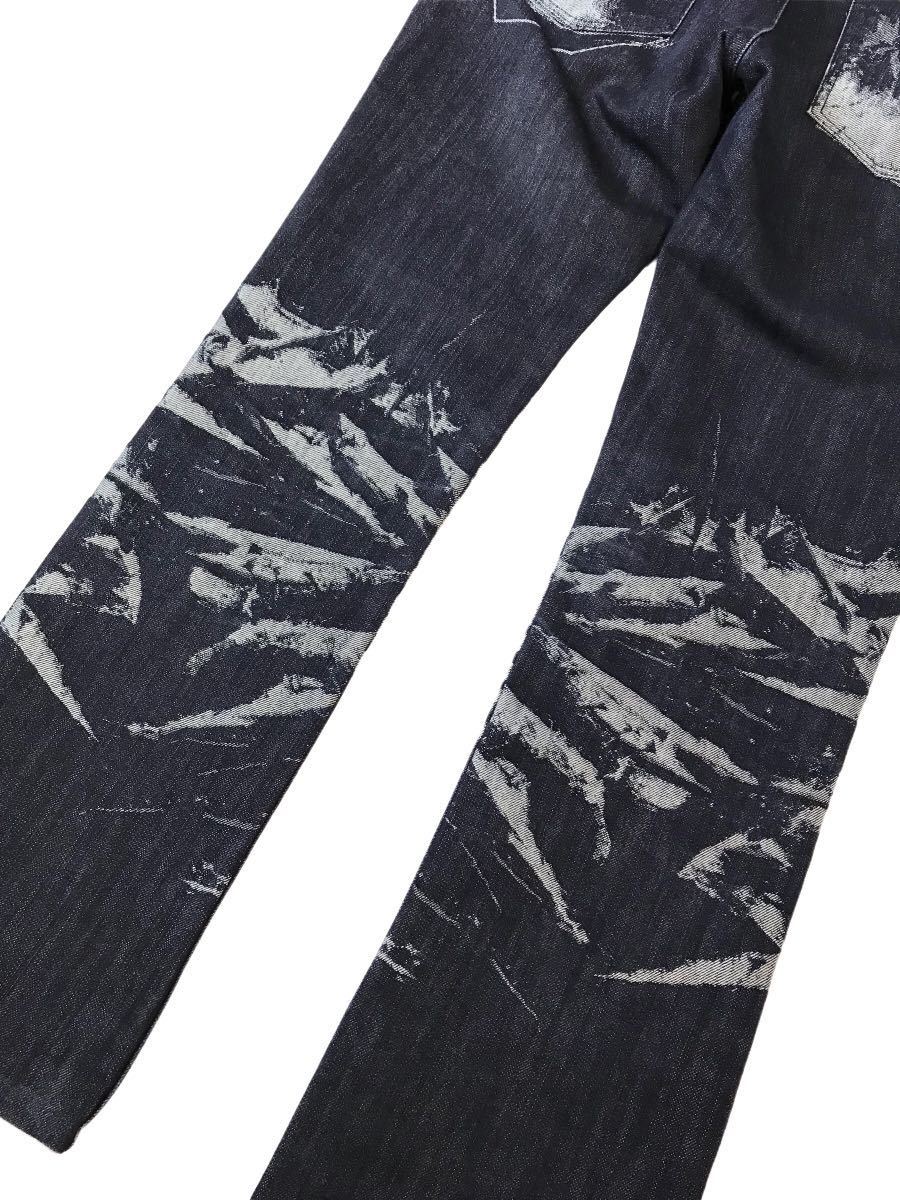 D) 美品 ISSEY MIYAKE A-POC イッセイミヤケ ペイント デザイン デニム  