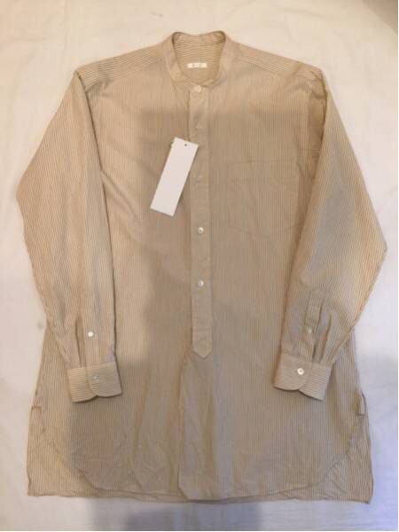 【新品】COMOLI 16ss バンドカラーシャツ ピンストライプ 2 (M)