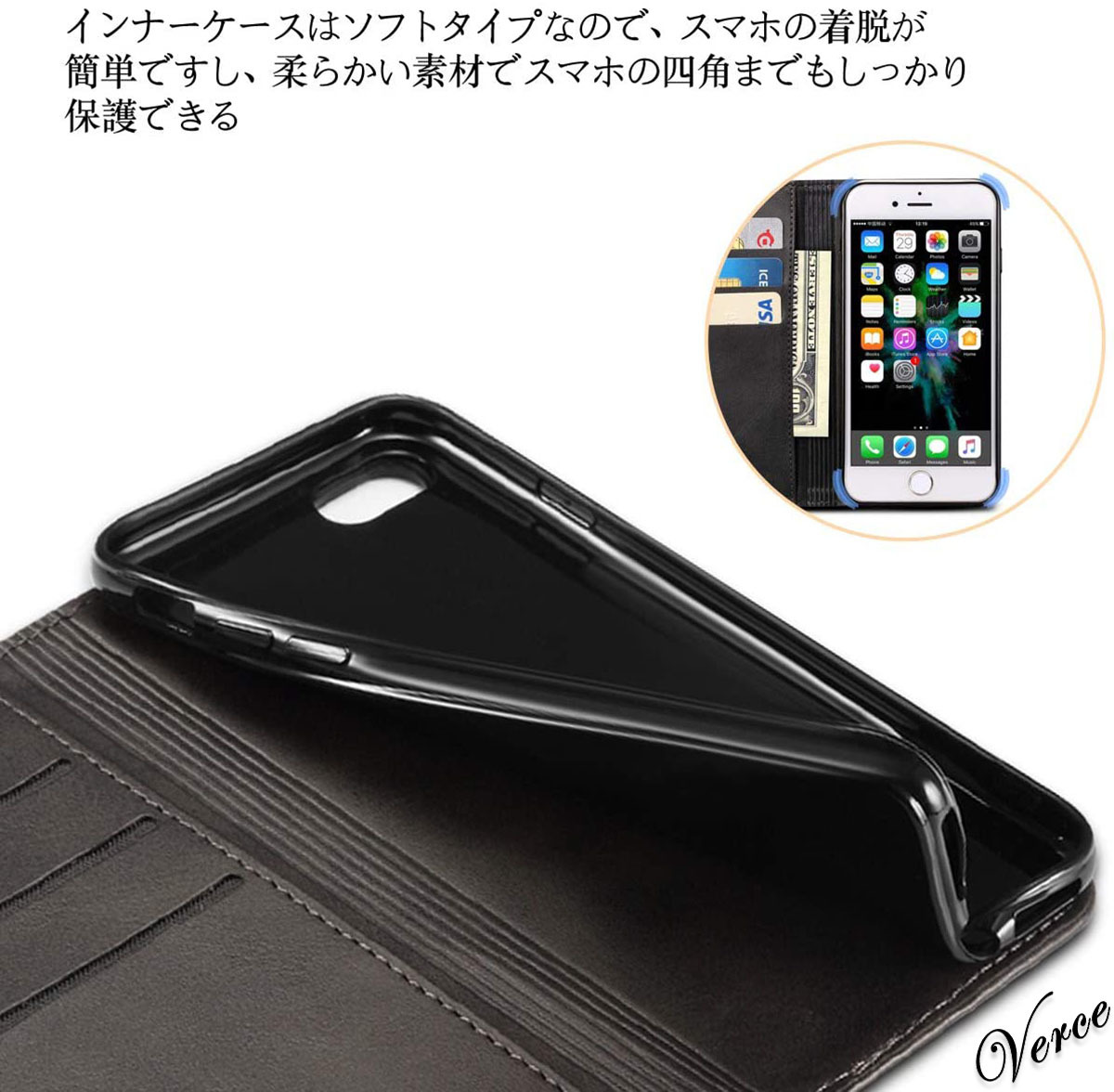 iPhone ケース : 手帳型 iphone ケース手帳型 スマホケース カード収納 Pro スタンド機能 アイフォン JCGOOD 手帳 0 1 シンプルスマホ