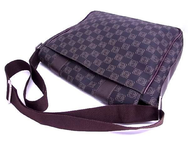 1円 LOEWE ロエベ リピートアナグラム PVC×レザー ショルダーバッグ 