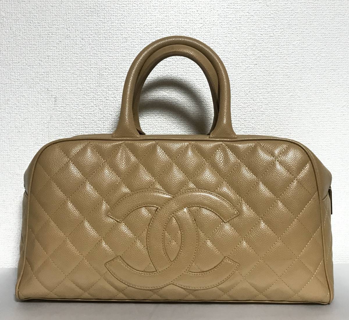 シャネル CHANEL デカココ マトラッセ キャビアスキン ボストン 