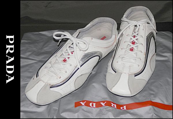◇◆＜良品＞プラダ＜PRADA ＞レザ－スニ－カ－コンビ◆◇