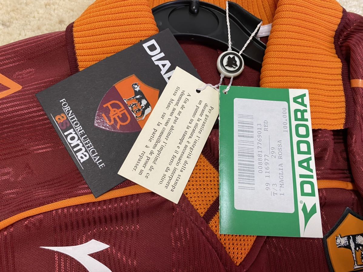 未使用・正規品・タグ付き】DIADORA 99-00 ASローマ ユニフォーム 中田