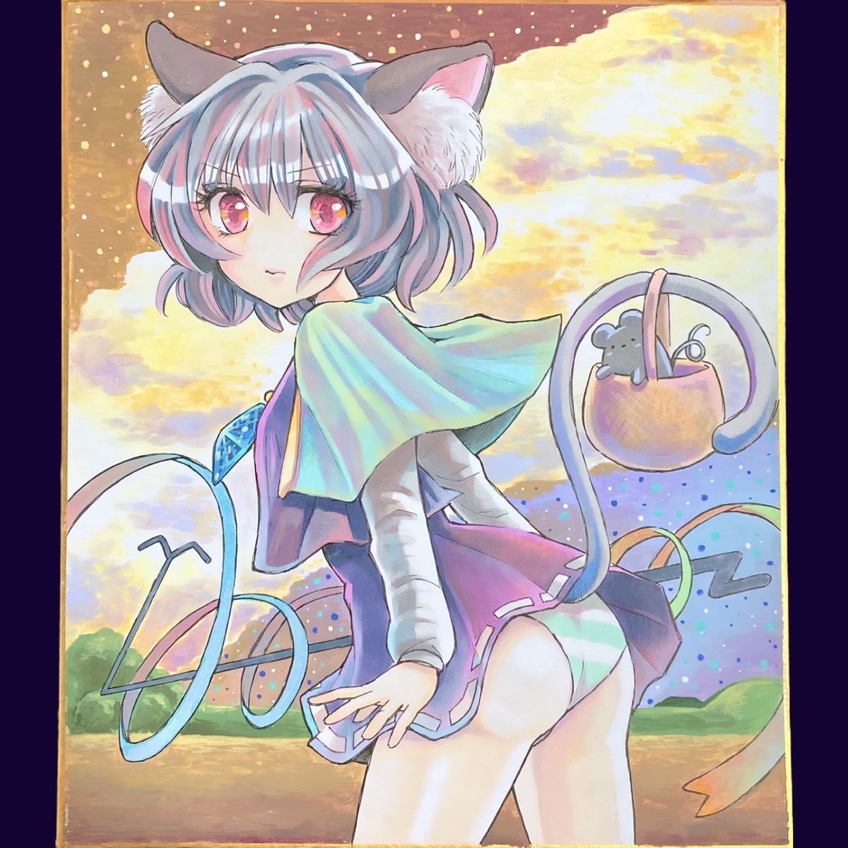【手描きイラスト】 ナズーリン / 東方Project 【ファンアート】 手描きイラスト/東方Project /ナズーリン/同人/原画/ファンアート