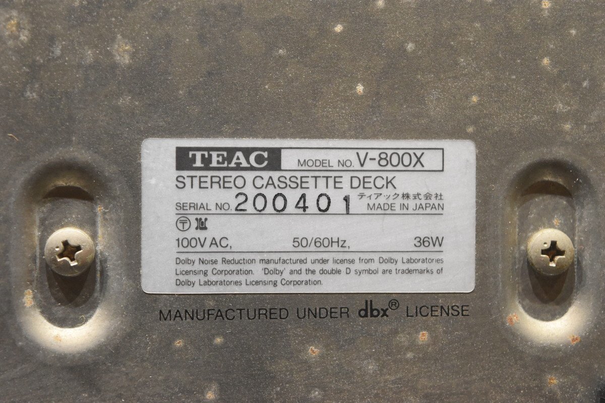 TEAC V-800X カセットデッキ ステレオカセットデッキ - ジャンク