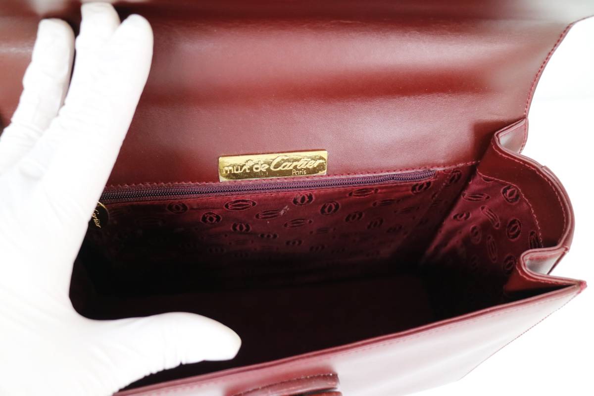 ◯佐川80サイズ O9v11 Cartier ハンドバッグ ハンドバッグ VINTAGE CARTIER⁄カルティエMust ケリー型 サファイアライン バッグ・雑貨