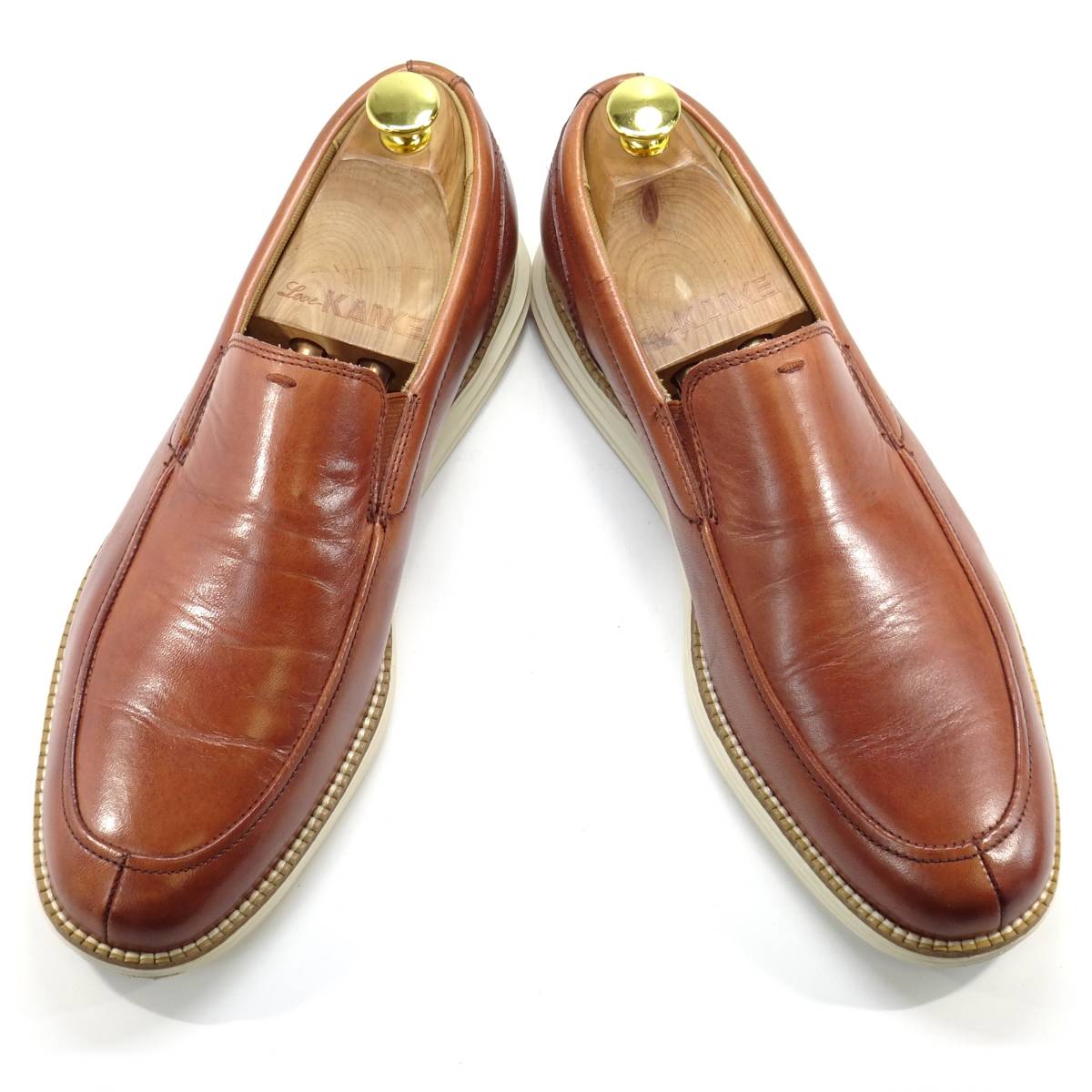 即決 COLE HAAN 26.0cm ローファー コールハーン メンズ 8.5 茶 ブラウン 本革 レザーシューズ 本皮 ビジネス モカシン ペニー 革靴 紳士靴