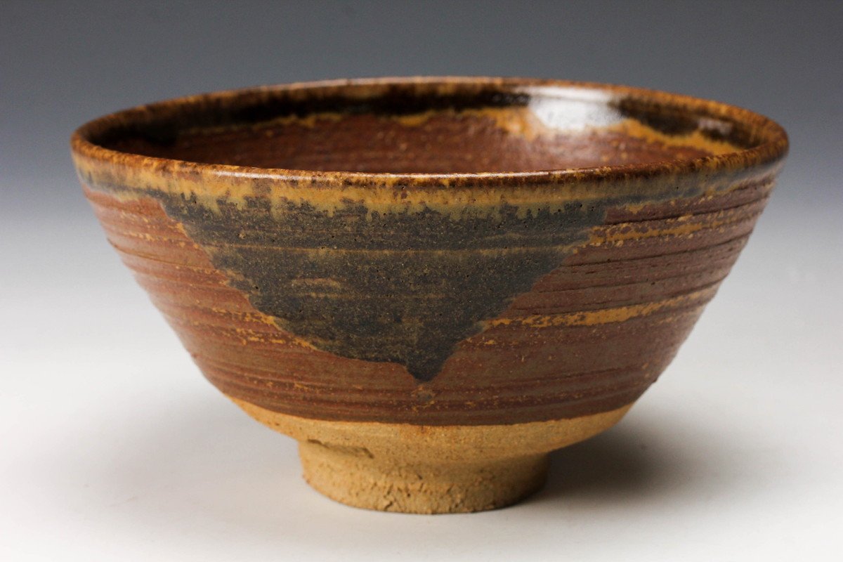 佳香 人間国宝 田村耕一 鉄釉茶碗 共箱 茶道具 本物保証(益子)｜