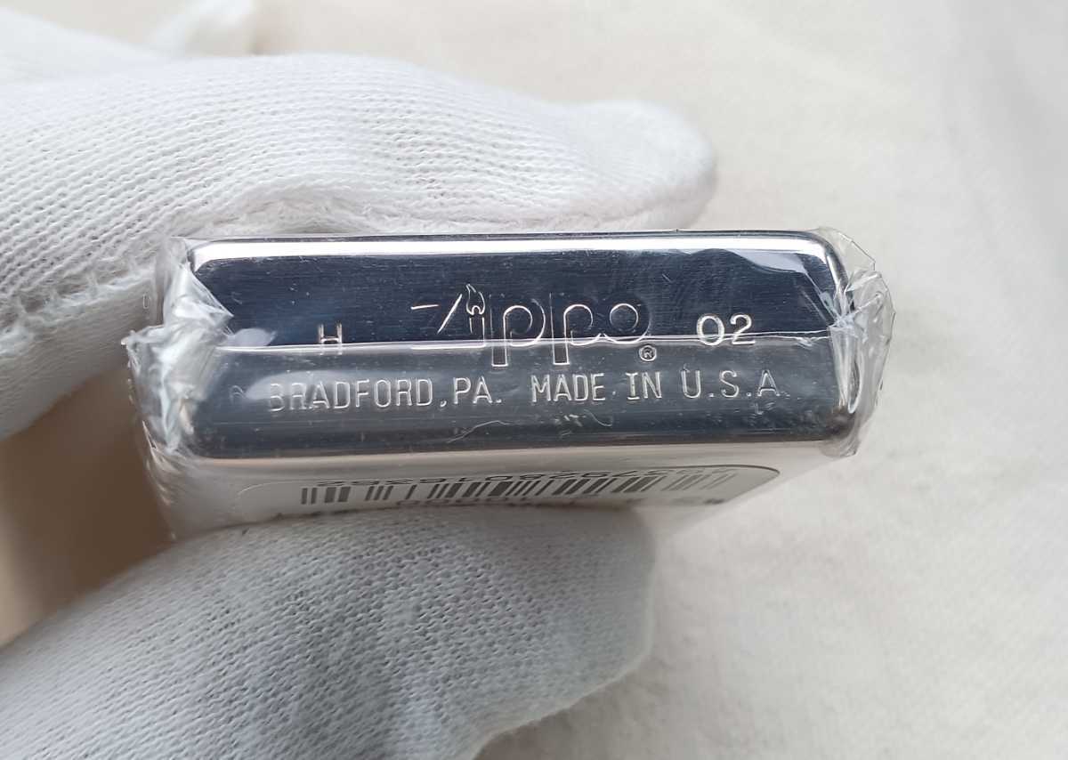 Zippo/ジッポー　Blue Impulse ブルーインパルス メタル貼り 航空自衛隊　2002年製　シリアルNo.0763　シルバー 10ミクロン SILVER ブルーインパルス ZIPPO ライター MITSUBISHI ブラッシュド加工 限定