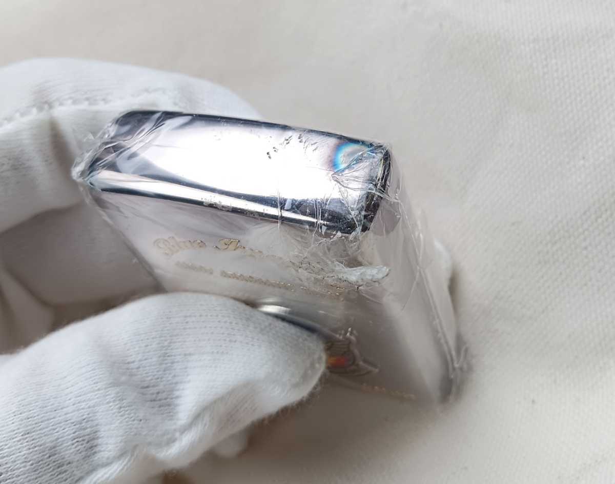 Zippo/ジッポー　Blue Impulse ブルーインパルス メタル貼り 航空自衛隊　2002年製　シリアルNo.0763　シルバー 10ミクロン SILVER ブルーインパルス ZIPPO ライター MITSUBISHI ブラッシュド加工 限定