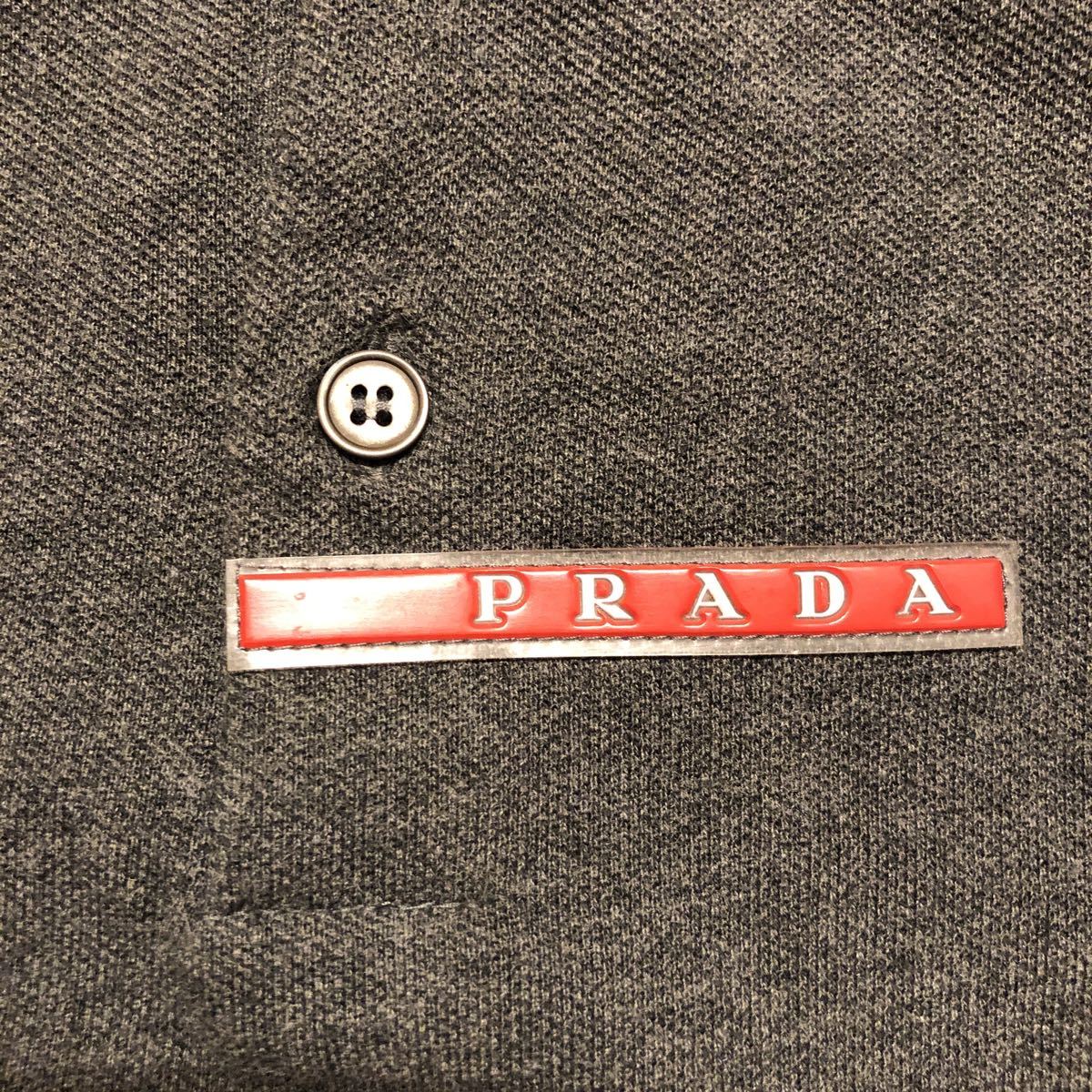 美品！PRADAプラダ プラダスポーツ 長袖ポロシャツ 鹿子素材 サイズXL