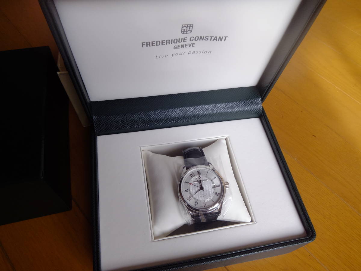 FREDERIQUS CONSTANT 腕時計 白文字盤 茶 革ベルト FREDERIQUE 