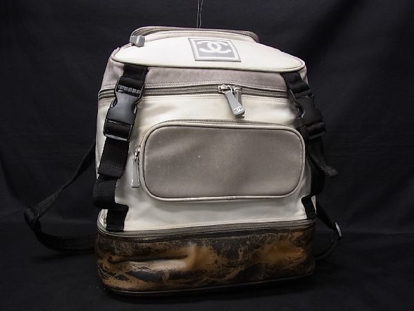 【豊富な，格安】 1円 CHANEL シャネル ココマーク スポーツライン ナイロン&times;レザー リュックサック バックパック レディース アイボリー系 AD5695yタ(リュックサック)｜売買されたオークション情報、yahooの かばん、バッグ