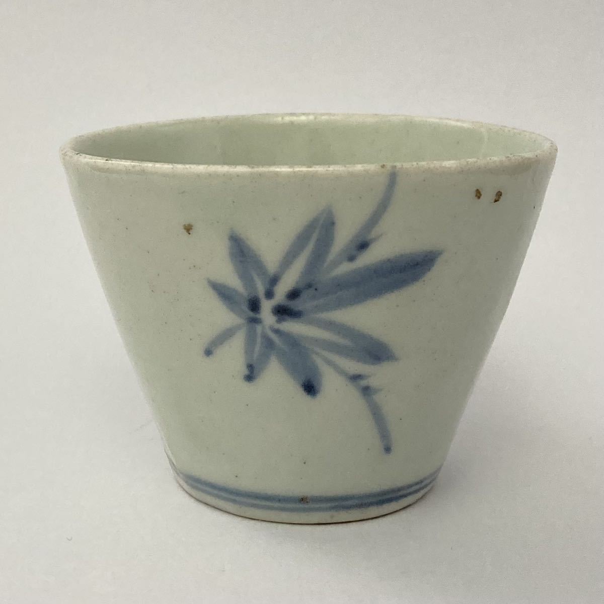 古伊万里 楓散らし 蕎麦猪口 ◇ 初期伊万里 時代物 江戸 枝楓 紅葉 椛 