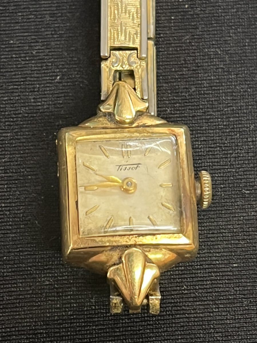 TISSOT 手巻き K18 金無垢 レディース腕時計 ジャンク(ティソ)｜売買