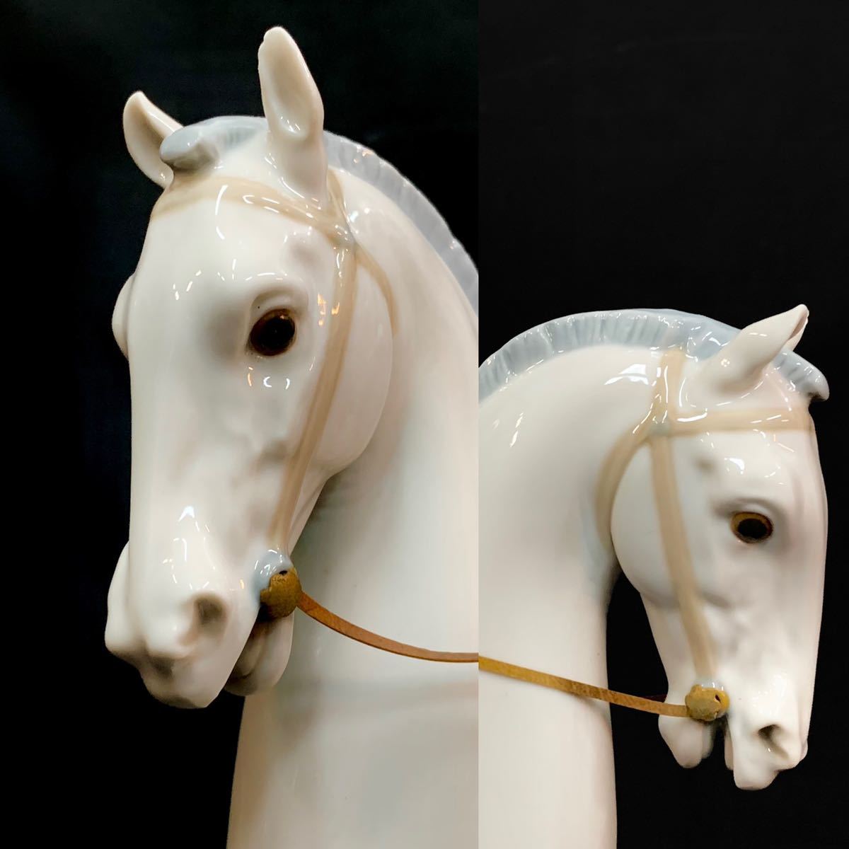 LLADRO リアドロ 白い馬の少女 置物 陶器人形 フィギュリン 高さ45