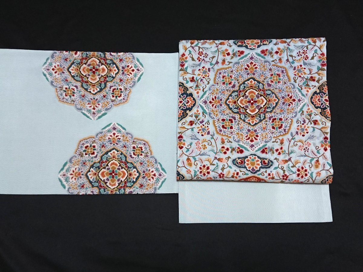 ≪未使用品≫ 総相良刺繍 華紋唐花文様 袋帯 キモノマルシェ【M-