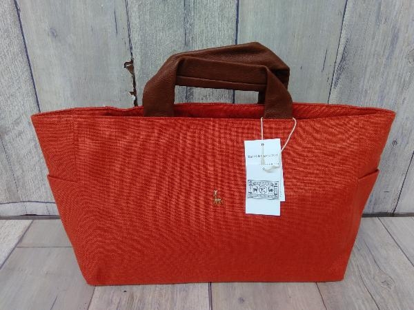 美品 中川政七商店 鹿の家族 横長トートバッグ 1001-0300-202-00 レディース レッド 赤 麻 タグ付き ハンドバッグ 店舗受取可 中川政七商店 鹿の家族 トートバッグ トートバック 雑貨の散歩道 横長トート