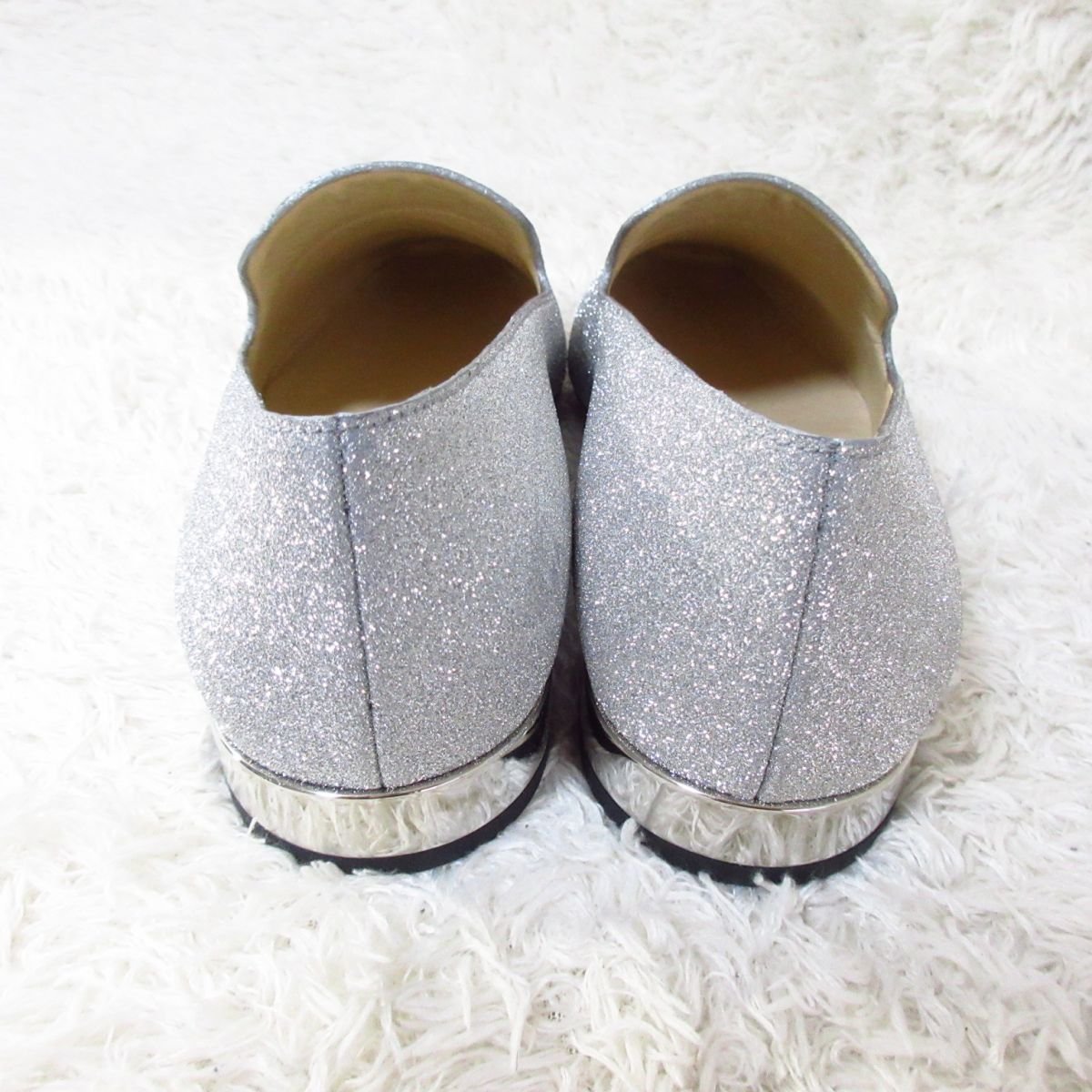 未使用 18AW JIMMY CHOO ジミーチュウ JAIDA FLAT グリッター