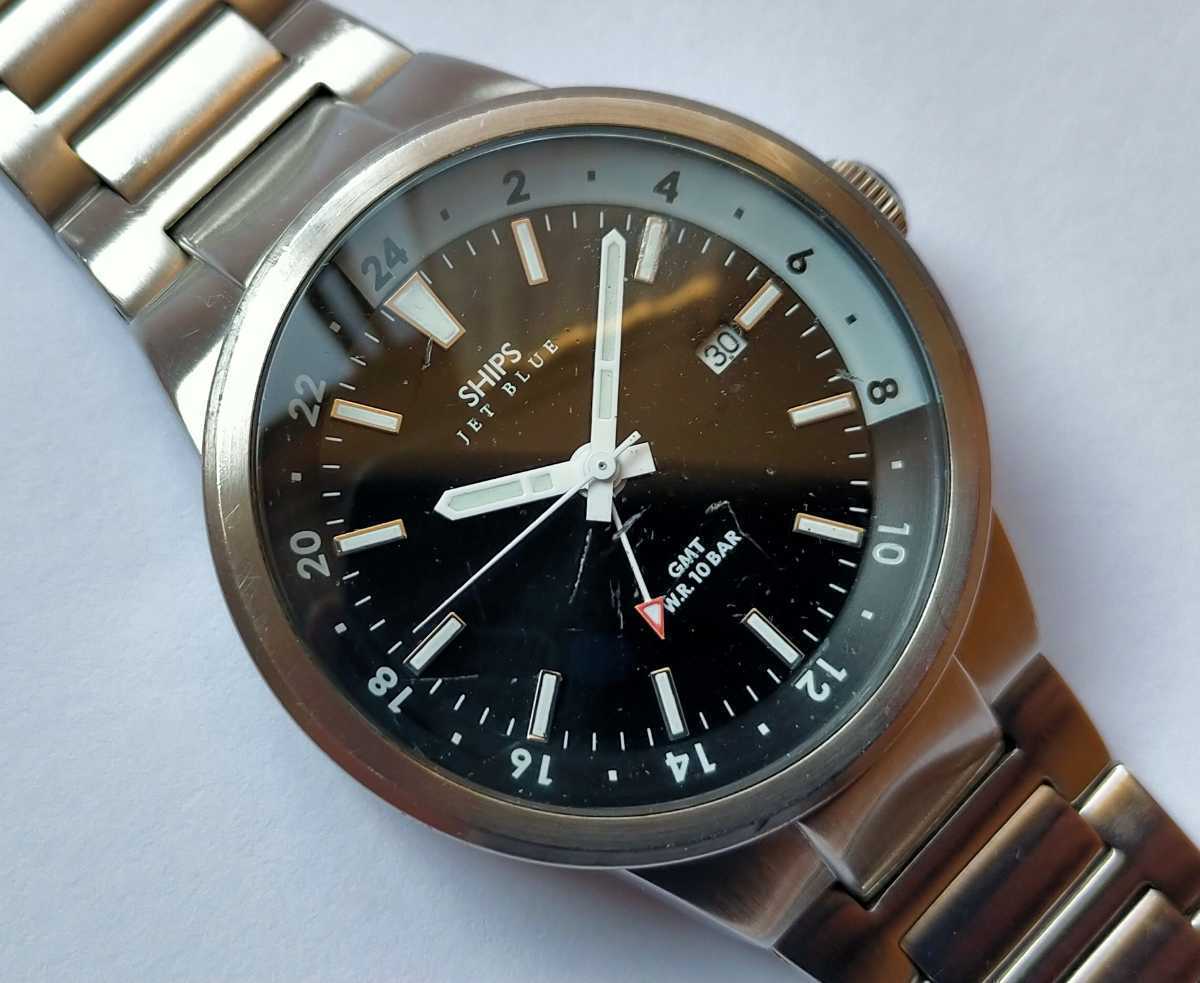 ネコポス発送 SHIPS JET BLUE GMT Professional series Quartz 