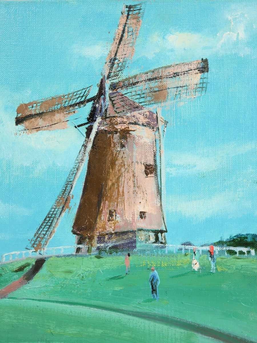 真作絵画 村岡清 油彩4号 遥かなる頂を望む渓谷風景 アルプス 真作