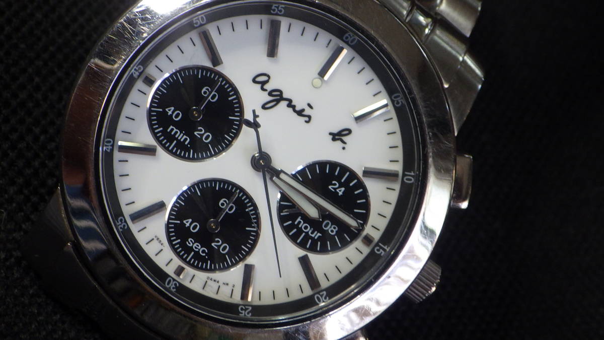 SEIKO agnes b(アニエスベー)V654-0AE0「パンダクロノ」メンズ 