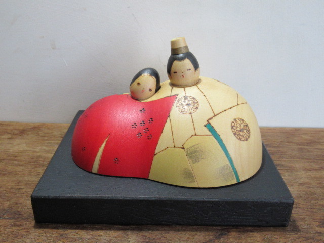 虫】創作こけし(関口三作)/源氏物語(木札.栞.紙箱付)○郷土玩具.木地  