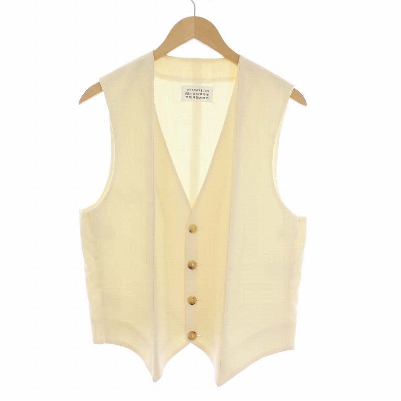 マルタンマルジェラ Martin Margiela 10 ここのえ期 09SS 変形 4Bデザイン ベスト ジレ ウール 50 L アイボリー /KH メンズ