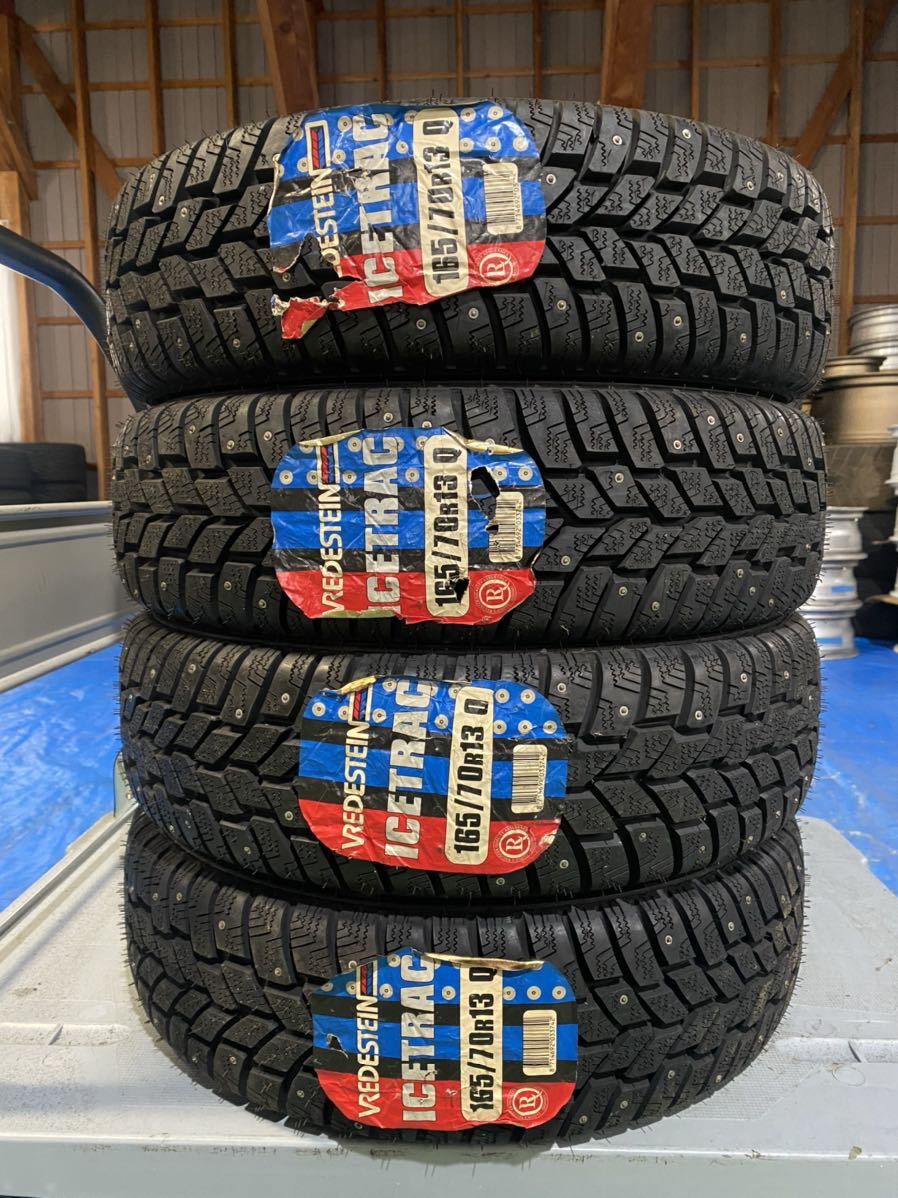 165/70R13 スパイクタイヤ 4本 未使用 ピンタイヤ 競技用タイヤ 165-70 