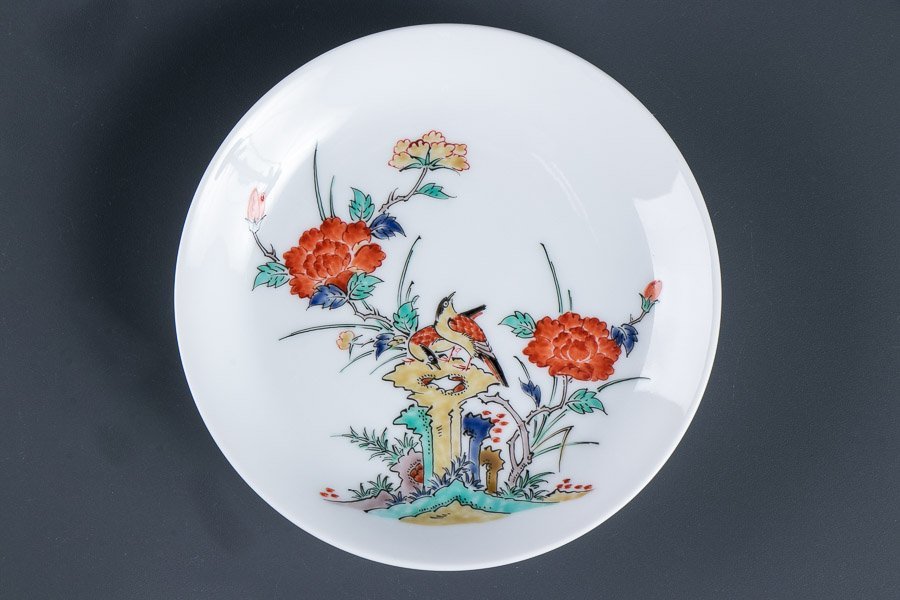 人間国宝】『 十四代柿右衛門 錦 花鳥文額皿 径15cm 共箱 12998 