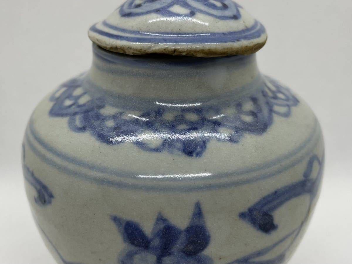 中国明時代染付(青花)花瓶 中国美術 文房具 青花 時代物 唐物染付 明