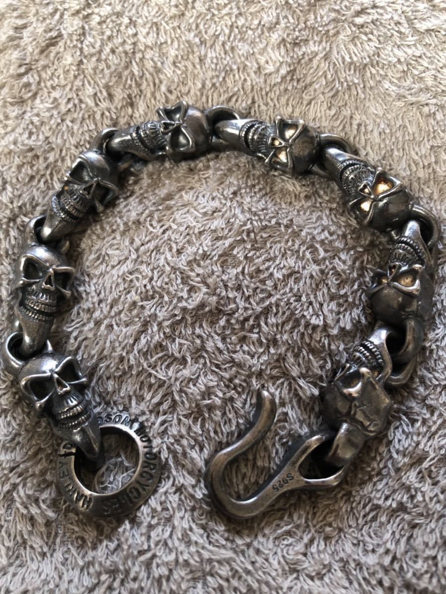ハーレーダビッドソン スカルブレスレットシルバー925 ハーレー