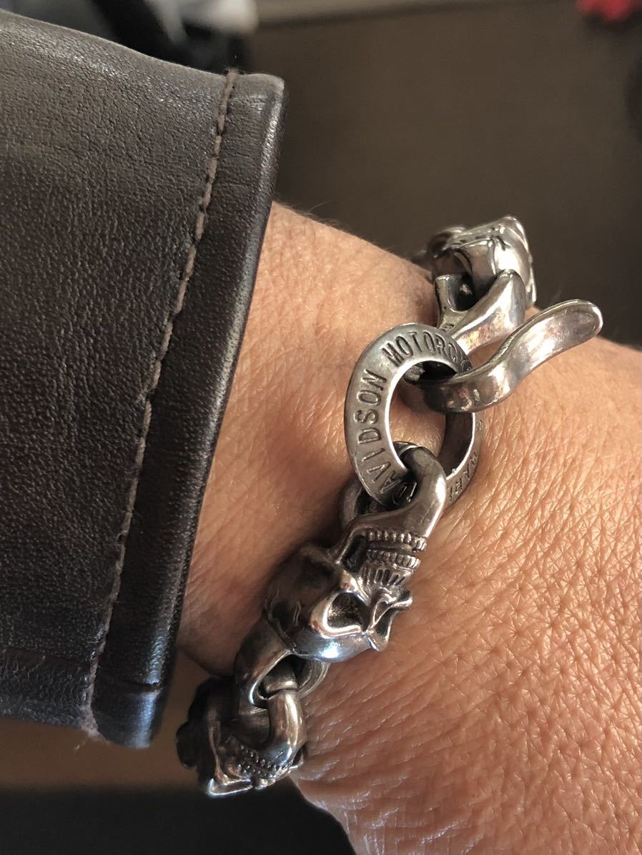 ハーレーダビッドソン スカルブレスレットシルバー925 ハーレー