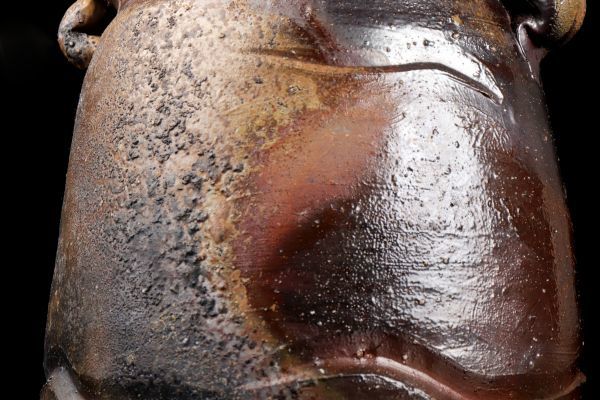 備前焼 人間国宝 伊勢崎淳 備前水指 水指 茶道具 備前 栞付 共箱