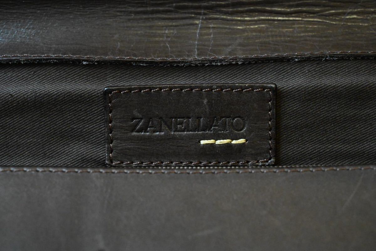 美品】ザネラート ダレスバッグ ブラウン ZANELLATO ブリーフケース 