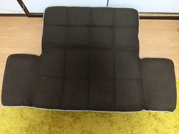 値下 レトロ風 ソファー 2人掛 布貼り 木製脚 リクライニング 茶_2