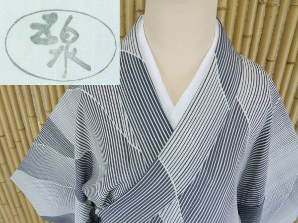 夏物小紋着尺 三本絽 「染の一富司」五泉駒絽 夏着物 夏物 藤鼠 - 小紋