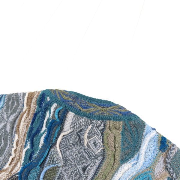 ヴィンテージ limnos リムノス オーストラリア製 3Dニット セーター 立体編み グリーン系 サイズSS　 リムノス limnos 3Dニット 立体 セーター ブルー