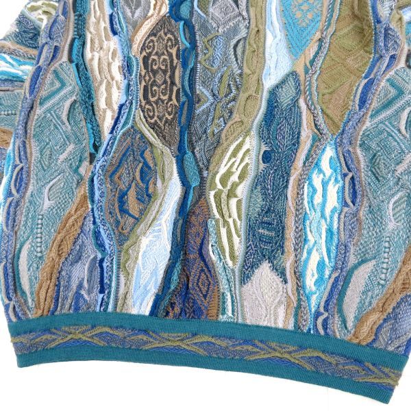 ヴィンテージ limnos リムノス オーストラリア製 3Dニット セーター 立体編み グリーン系 サイズSS　 リムノス limnos 3Dニット 立体 セーター ブルー
