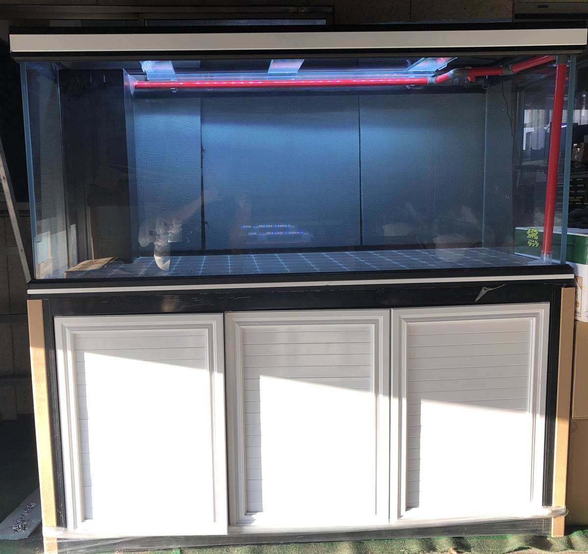 オーバーフロー水槽セット 1500*600*700 高透過ガラス 新品 大型魚