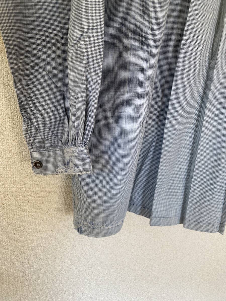 1930s French Vintage indigo houndstooth butcher smock | Le