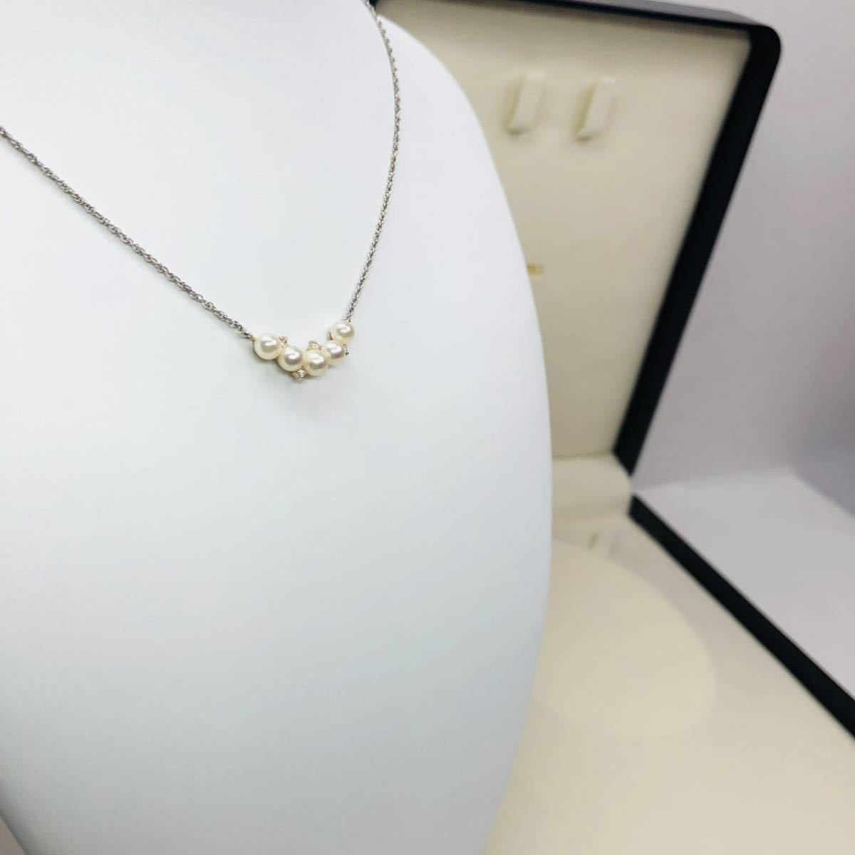 TASAKI タサキ ネックレス ダイヤ D0.05ct K18 3.4g アコヤ ベビー 