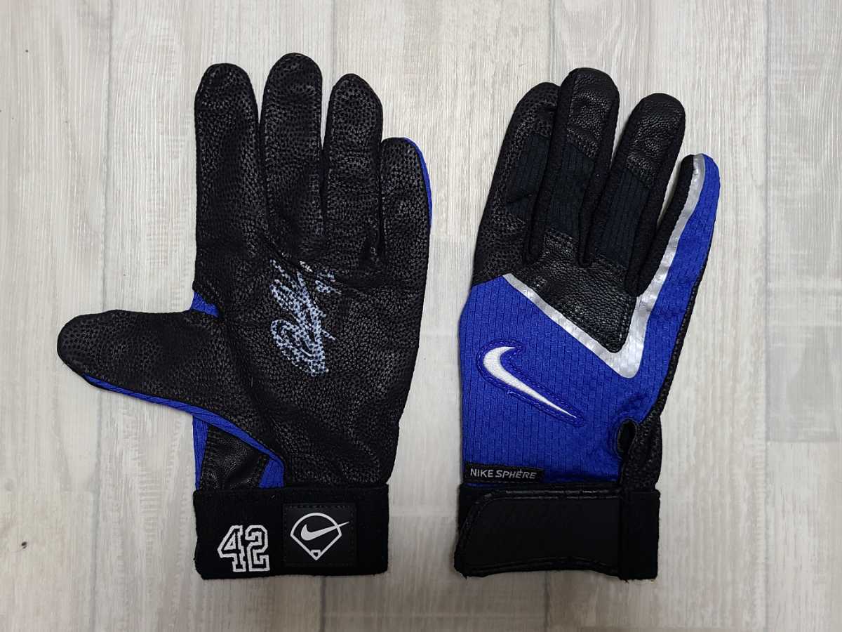 NIKE ナイキ トラウトモデル バッティング手袋 ネイビー 紺 L 両手