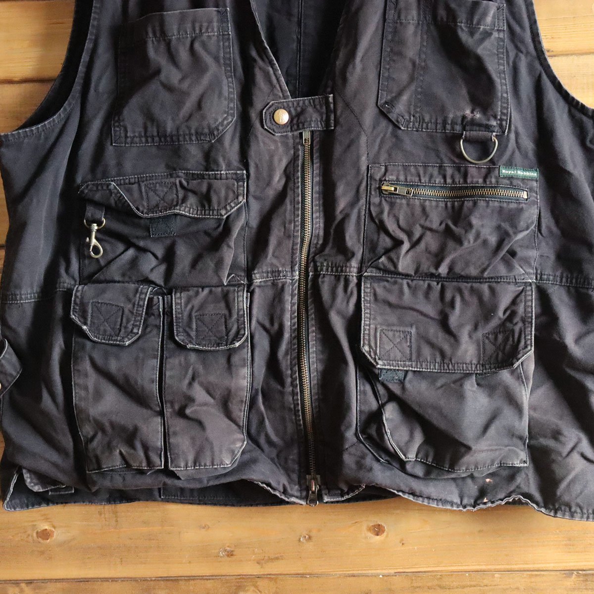 ★2/M7.14-1　Royal Robbins　ロイヤルロビンズ　ハンティングベスト　コットン　アウトドア　メンズ　XXL　2XL　ビッグサイズ　ブラック