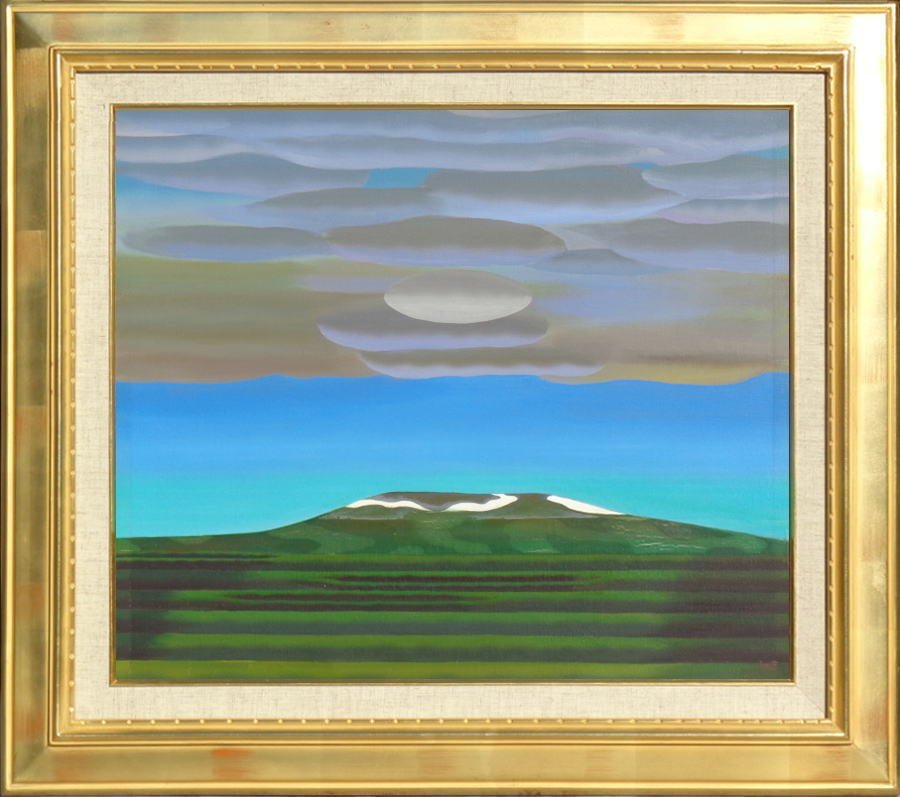 【お得，大得価】 松本英一郎 風景 10号 ほのぼの絵柄なのに突出した個性の塊 多摩美大教授 東京都現代美術館 京都国立近代美術館など多数蔵(自然、風景画)｜売買されたオークション情報、yahooの商品情報を 自然、風景画