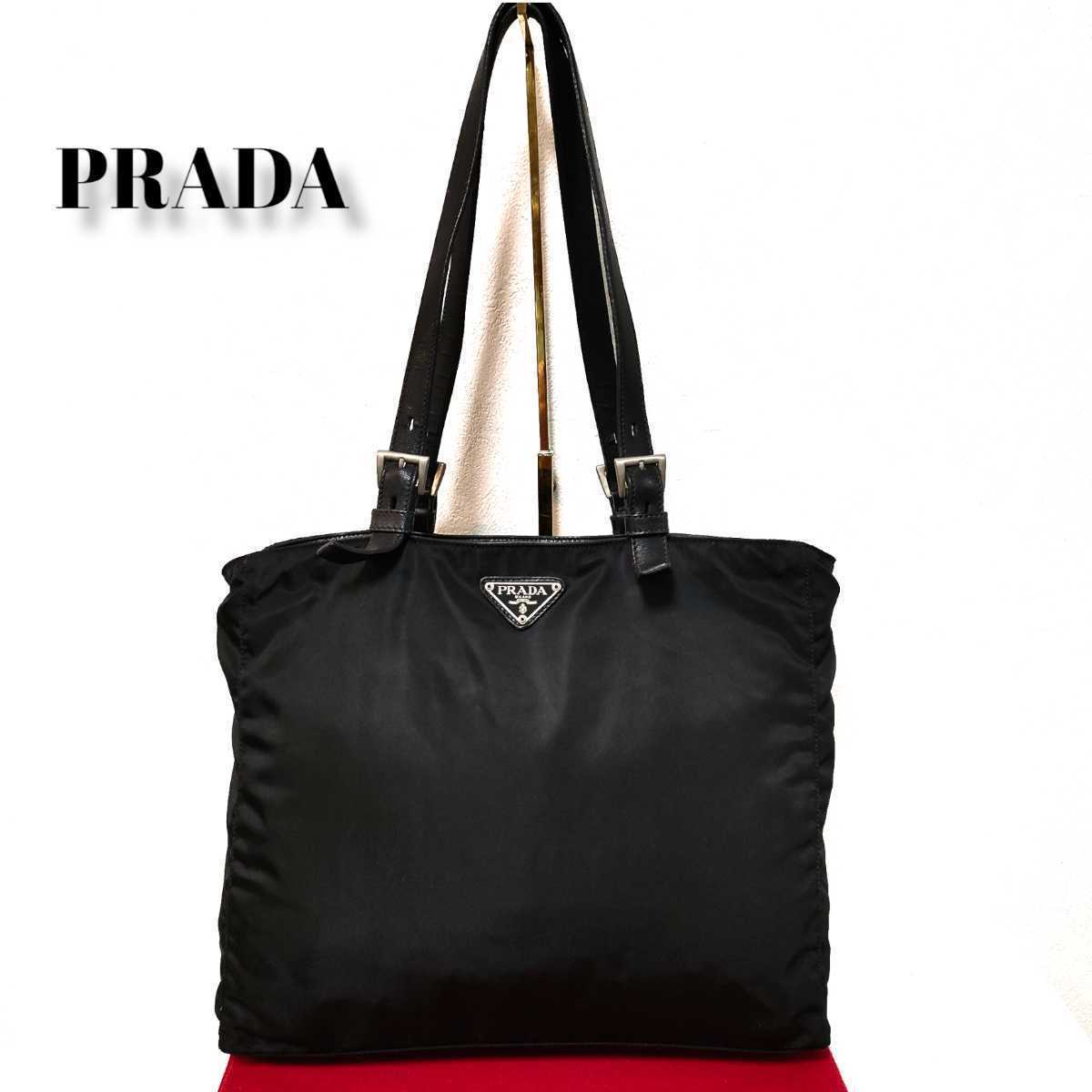プラダ PRADA トートバッグ 美品 レザー 極 - バッグ キャンバス 