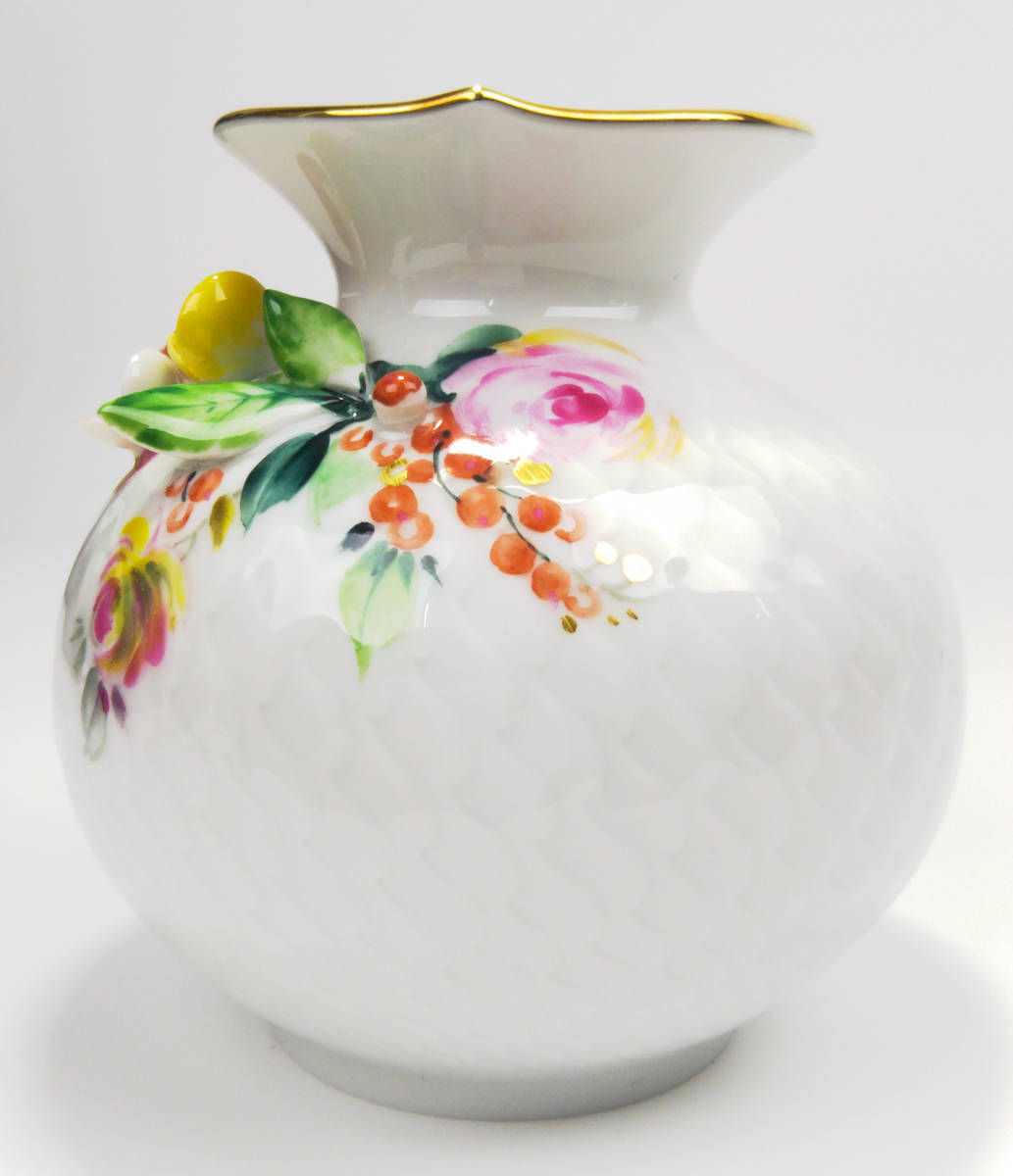 極美品 レア】マイセン 719391-50923 波の戯れ フラワーベース 花瓶