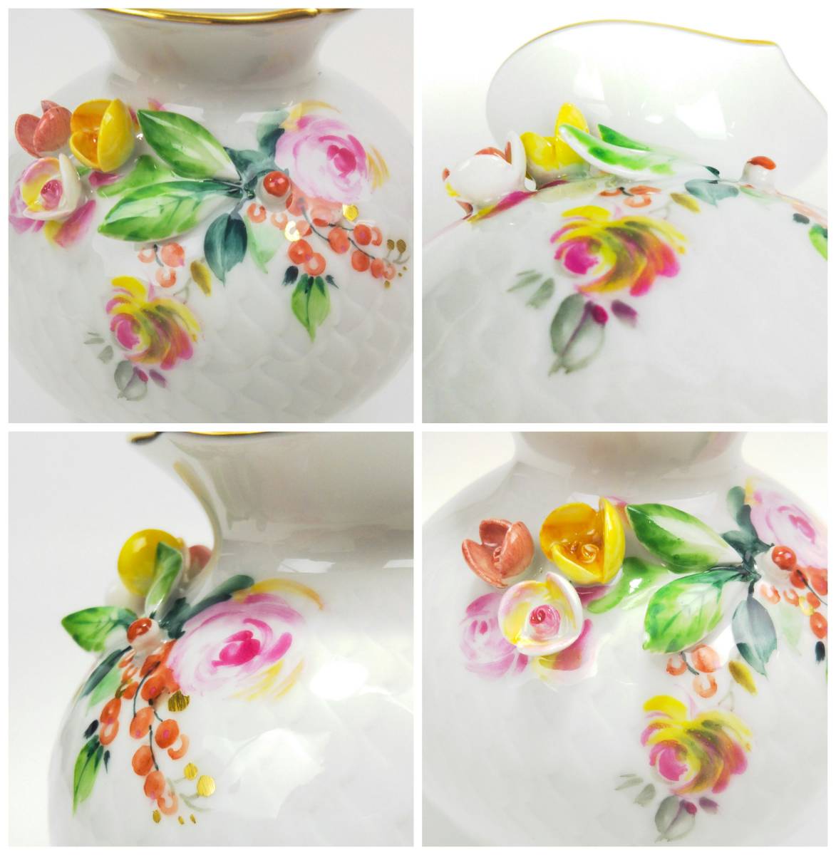 極美品 レア】マイセン 719391-50923 波の戯れ フラワーベース 花瓶