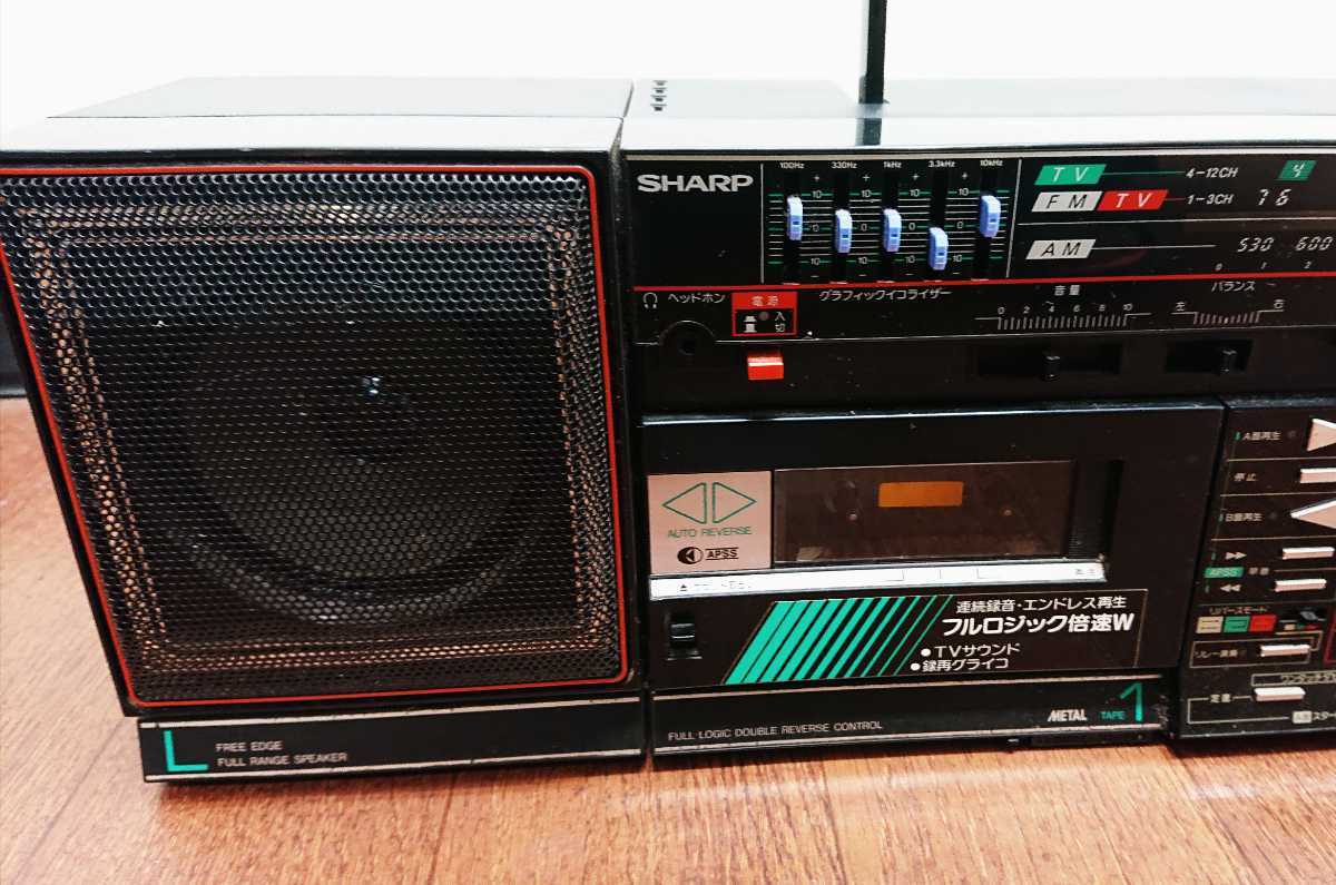 昭和レトロ】『SHARP シャープ リバースW ダブルラジカセ QT-95』 W