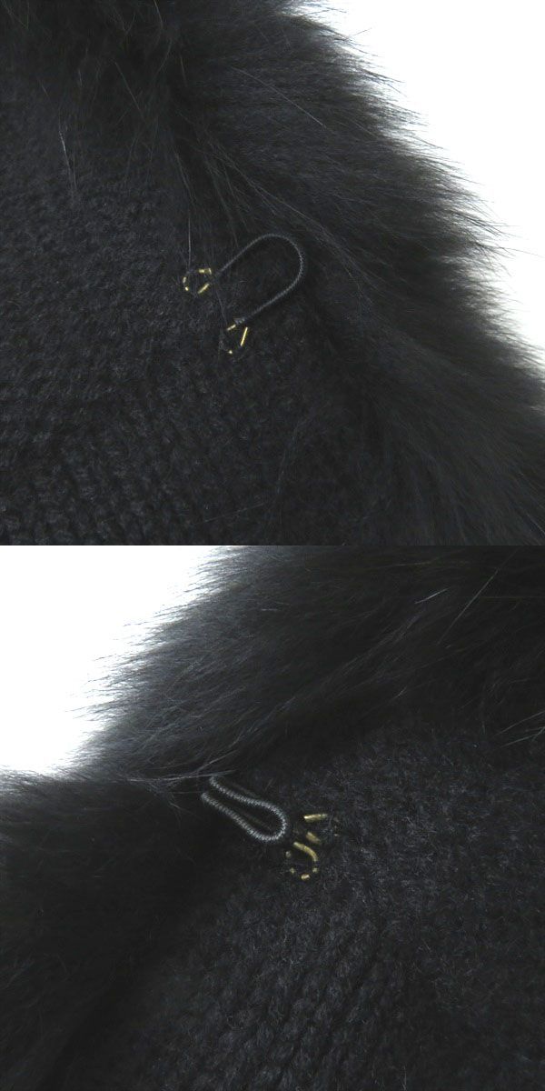 極美◎正規品 FOXEY BOUTIQUE selected CASHMERE フォクシー ブティック 16993 レディース FOXファー付き カシミヤ100％ ニットJK 黒 38 FOXEY - 極美⭐FOXEY フォクシーブティック カシミア100％ ページ